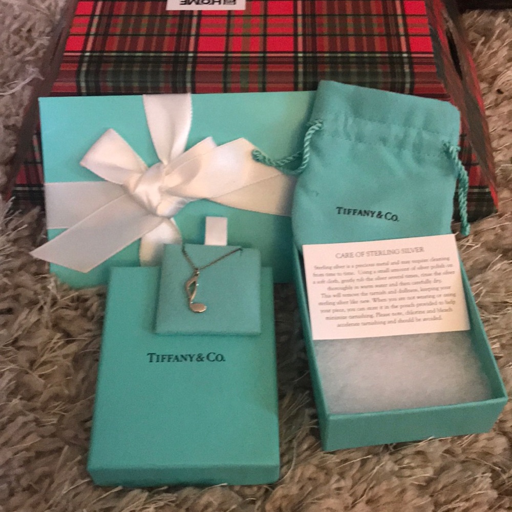 Tiffany & Co. music note sterling necklace NEW